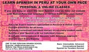 ONLINE & PERSONAL SPANISH CLASSES FROM PERU,  THE REAL SPANISH!